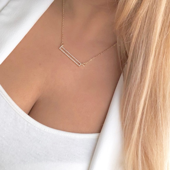 Express silver pavè bar bib necklace - Picture 5 of 6